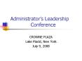 Administrators Leadership Conference PowerPoint PPT Presentation