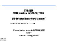 57th IETF WIEN, Austria, July 13-18, 2003 