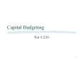 Capital Budgeting PowerPoint PPT Presentation