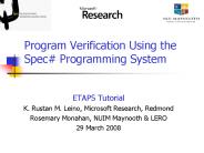 Program Verification Using the Spec