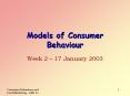 Models of Consumer Behaviour PowerPoint PPT Presentation
