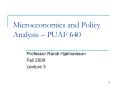 Microeconomics and Policy Analysis PUAF 640 PowerPoint PPT Presentation