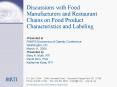 Discussions with Food Manufacturers and Restaurant Chains on Food Product Characteristics and Labeli PowerPoint PPT Presentation