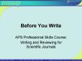 Before You Write PowerPoint PPT Presentation