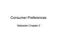 Consumer Preferences PowerPoint PPT Presentation