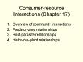 Consumerresource Interactions Chapter 17 PowerPoint PPT Presentation