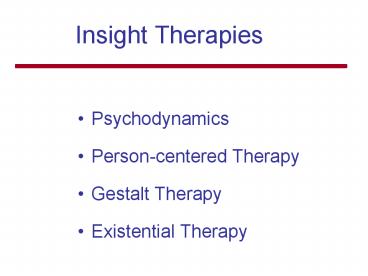 Insight Therapies
