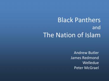 Black Panthers and The Nation of Islam