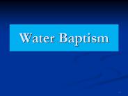 Water Baptism