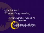 Agile Methods (Extreme Programming)