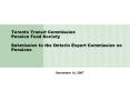 Toronto Transit Commission Pension Fund Society Submission to the Ontario Expert Commission on Pensi PowerPoint PPT Presentation