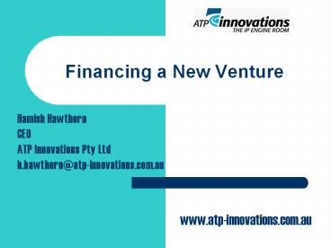 Financing a New Venture