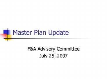 Master Plan Update