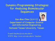 DynamicProgramming Strategies for Analyzing Biomolecular Sequences