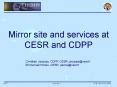 Mirror site and services at CESR and CDPP PowerPoint PPT Presentation