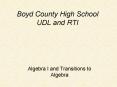 Boyd County High School UDL and RTI PowerPoint PPT Presentation