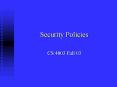 Security Policies PowerPoint PPT Presentation