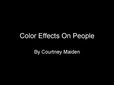 Color Effects On People
