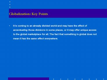 Globalization: Key Points