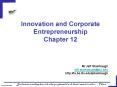 Innovation and Corporate Entrepreneurship Chapter 12 PowerPoint PPT Presentation