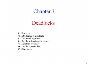 Deadlocks presentation | free to view