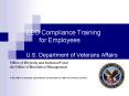 EEO Compliance Training for Employees U'S' Department of Veterans Affairs PowerPoint PPT Presentation