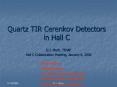 Quartz TIR Cerenkov Detectors in Hall C PowerPoint PPT Presentation