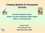 Creating Markets for Ecosystem Services