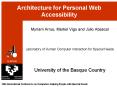 Architecture for Personal Web Accessibility PowerPoint PPT Presentation
