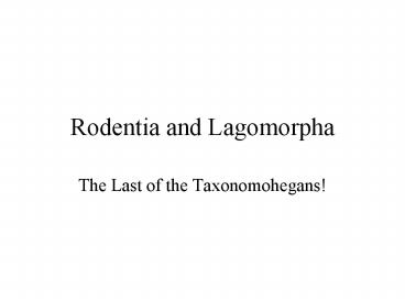 Rodentia and Lagomorpha