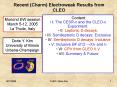Recent Charm Electroweak Results from CLEO PowerPoint PPT Presentation