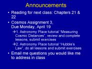 Announcements