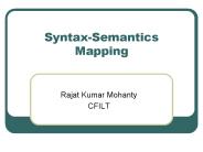SyntaxSemantics Mapping