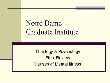 Notre Dame Graduate Institute