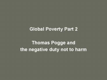 Global Poverty Part 2