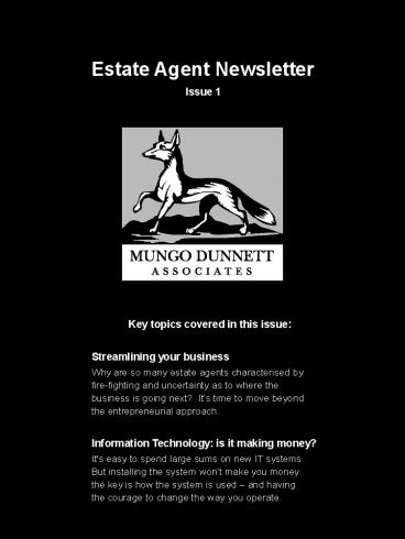 Key topics covered in this issue: