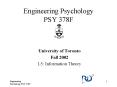 Engineering Psychology PSY 378F PowerPoint PPT Presentation