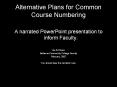 Alternative Plans for Common Course Numbering PowerPoint PPT Presentation