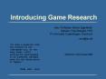 Introducing Game Research PowerPoint PPT Presentation