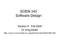 SOEN 343 Software Design PowerPoint PPT Presentation