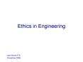 Ethics in Engineering PowerPoint PPT Presentation