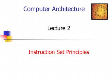 Computer Architecture presentation | free to view