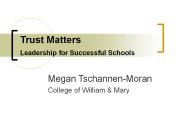 Trust Matters Leadership for Successful Schools