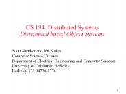 CS 194: Distributed Systems Distributed based Object Systems