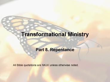 Transformational Ministry