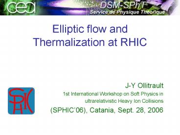 Elliptic flow and Thermalization at RHIC