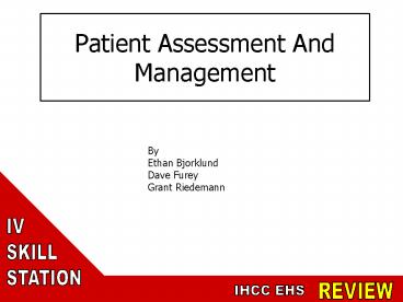 Patient Assessment And Management