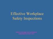 Effective Workplace Safety Inspections