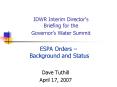 IDWR Interim Director's Briefing for the Governors Water Summit PowerPoint PPT Presentation