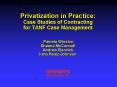 Privatization in Practice: Case Studies of Contracting for TANF Case Management Pamela Winston Sheen PowerPoint PPT Presentation